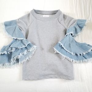 Urban Bliss Denim Mix Sweat Top